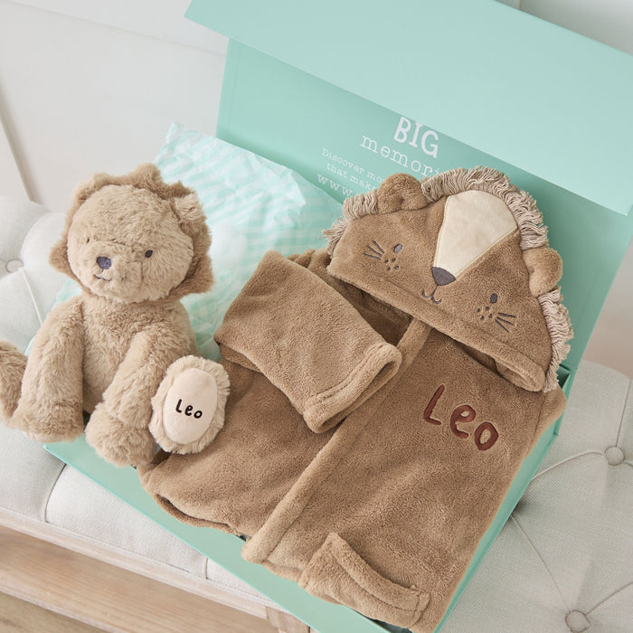 Personalised Lion Snuggle and Cuddle Set