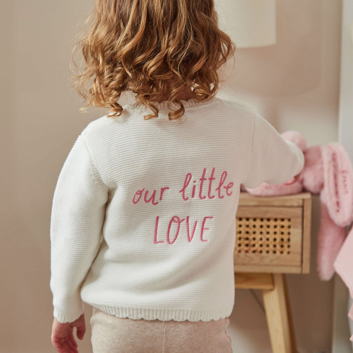 Personalised Little Love White Cardigan