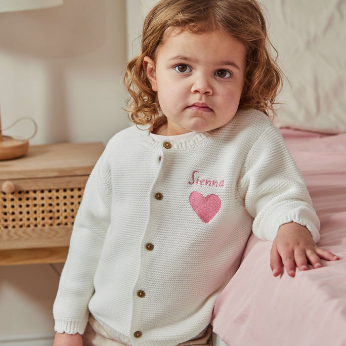 Personalised Little Love White Cardigan