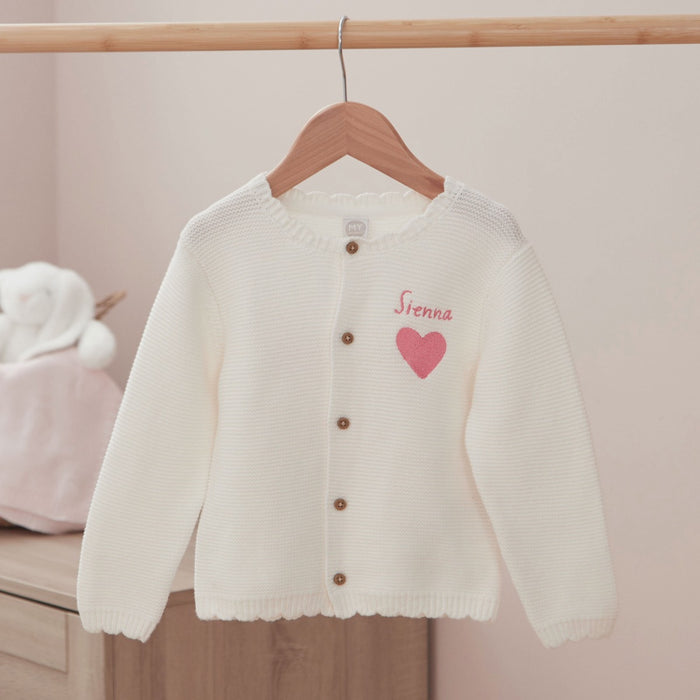 Personalised Little Love White Cardigan