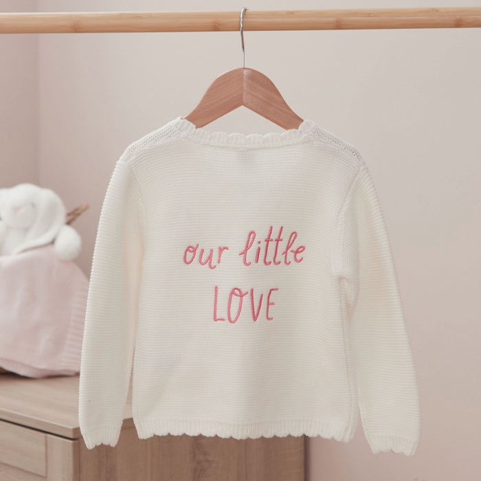 Personalised Little Love White Cardigan
