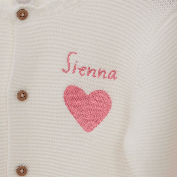 Personalised Little Love White Cardigan