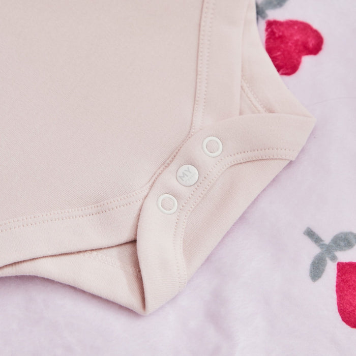 Personalised Little & Loved Three Tulips Pink Bodysuit