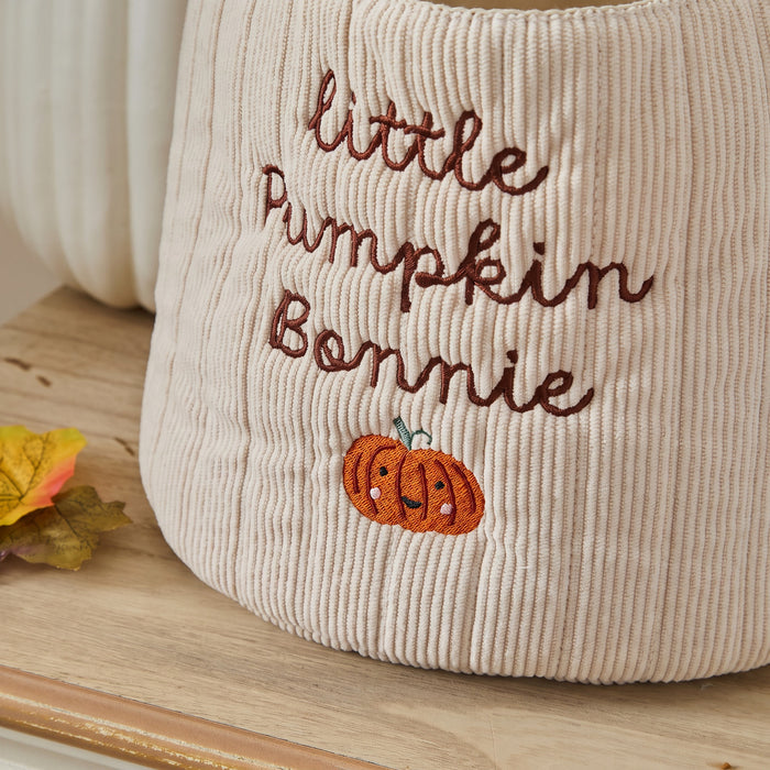 Personalised Little Pumpkin Small Cord Boo Basket