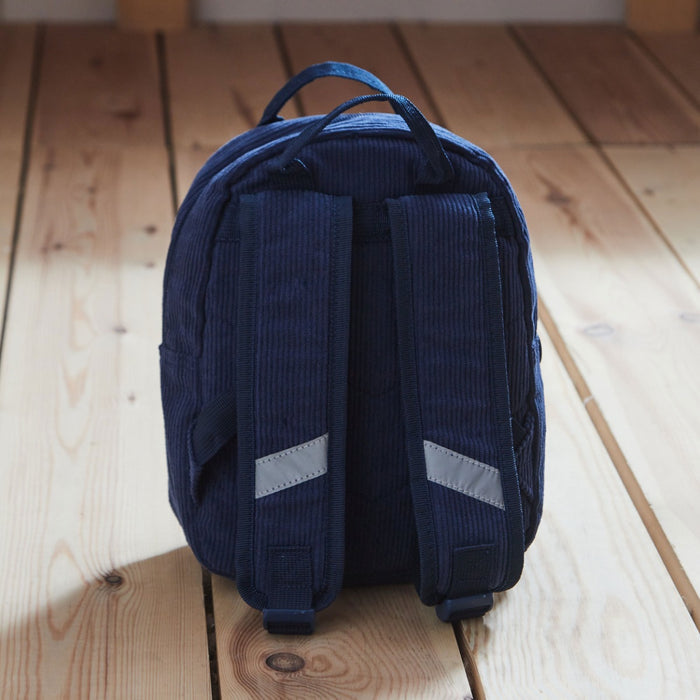 Personalised London Navy Cord Mini Backpack