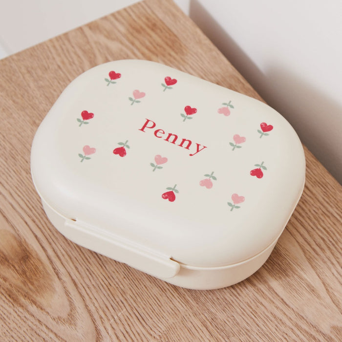 Personalised Love Heart Print Mushie Lunch Box