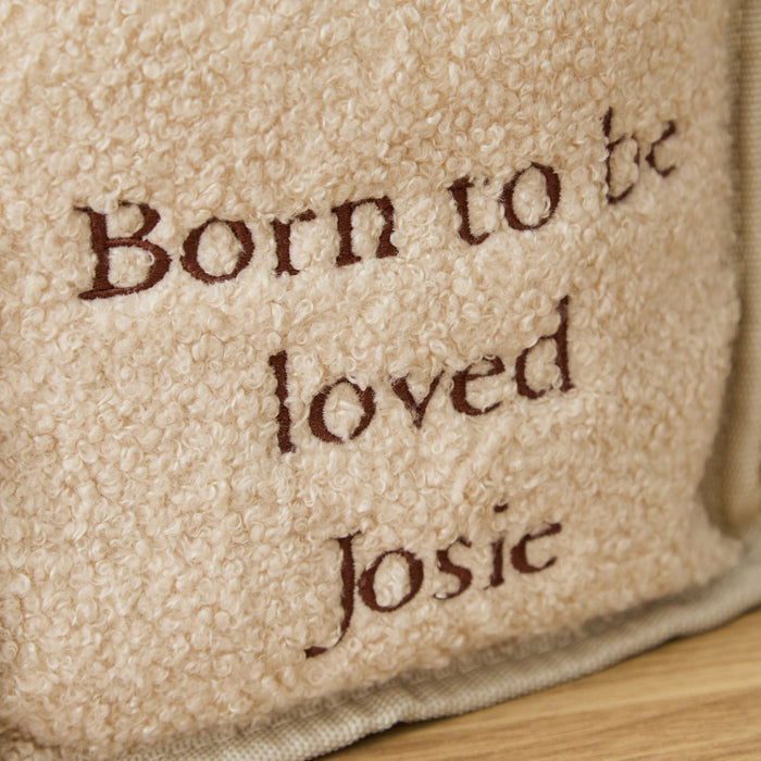 Personalised Loved Caramel Borg Nappy Caddy