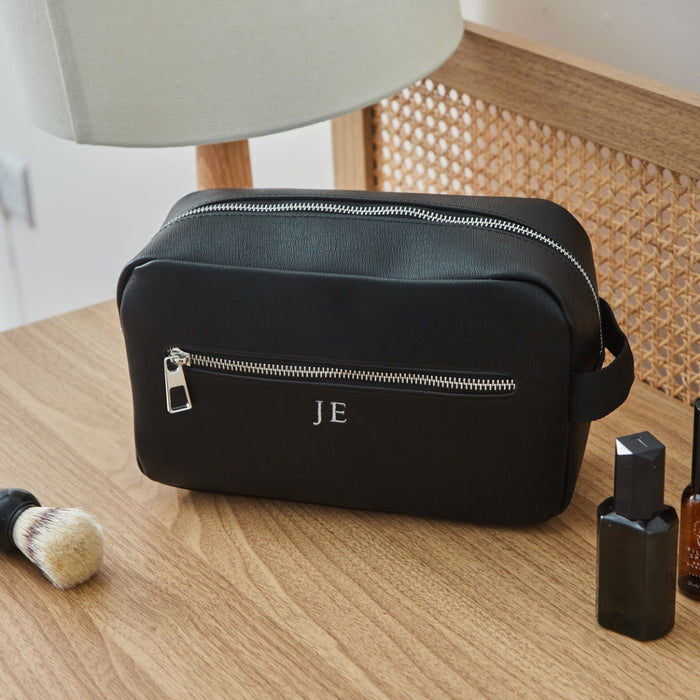 Personalised Luxe PU Tailored Zipped Wash Bag