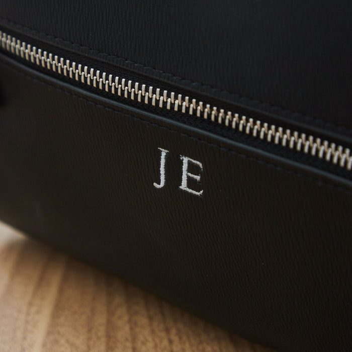Personalised Luxe PU Tailored Zipped Wash Bag
