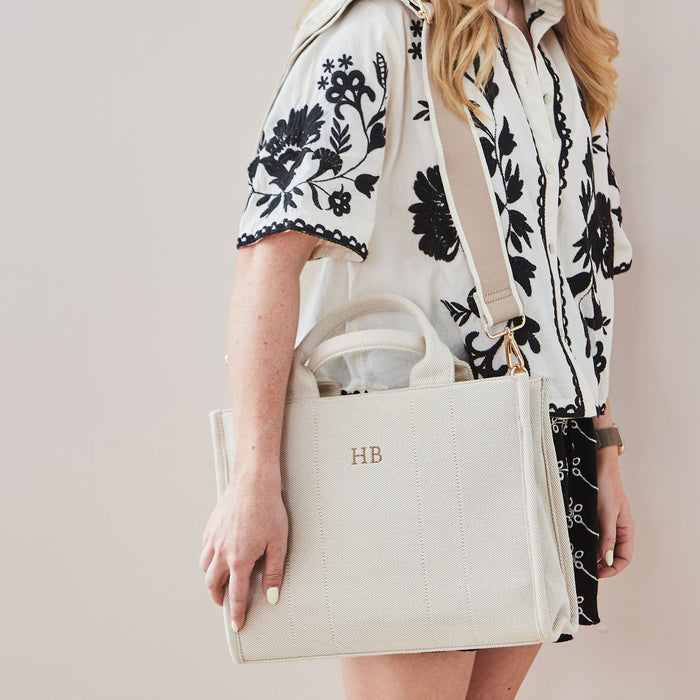 Personalised Mama Medium Canvas Tote Handbag in Caramel