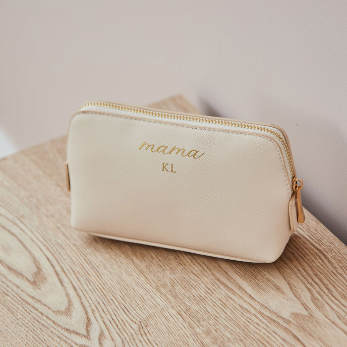 Personalised Mama Medium Oyster Makeup bag