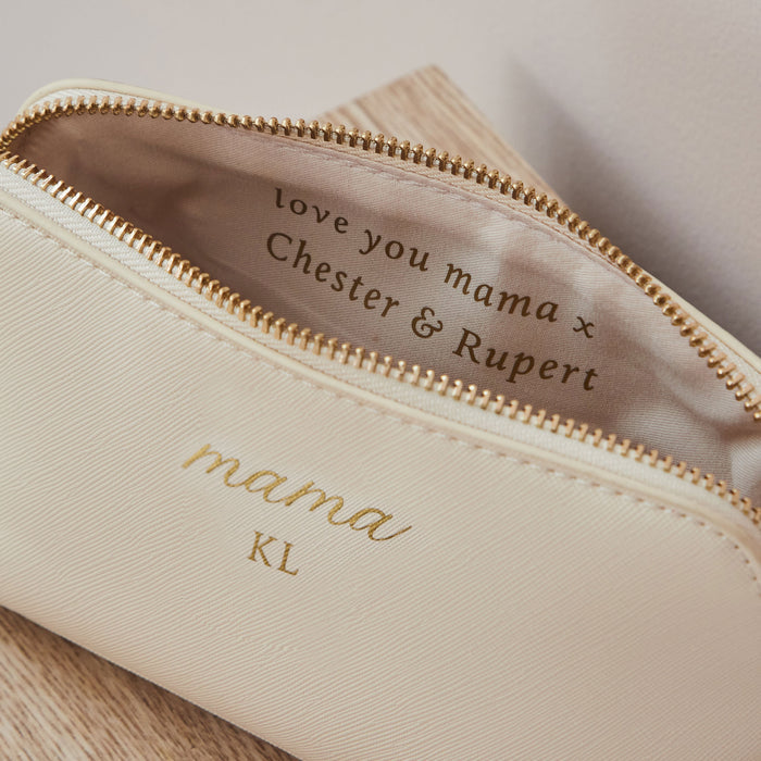 Personalised Mama Medium Oyster Makeup bag