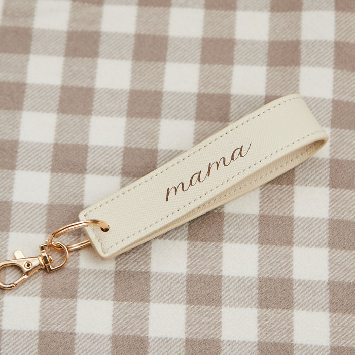 Personalised Mama Neutral Oyster Keyring