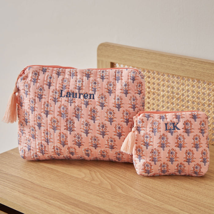 Personalised Medium Light Pink Cosmetic Bag