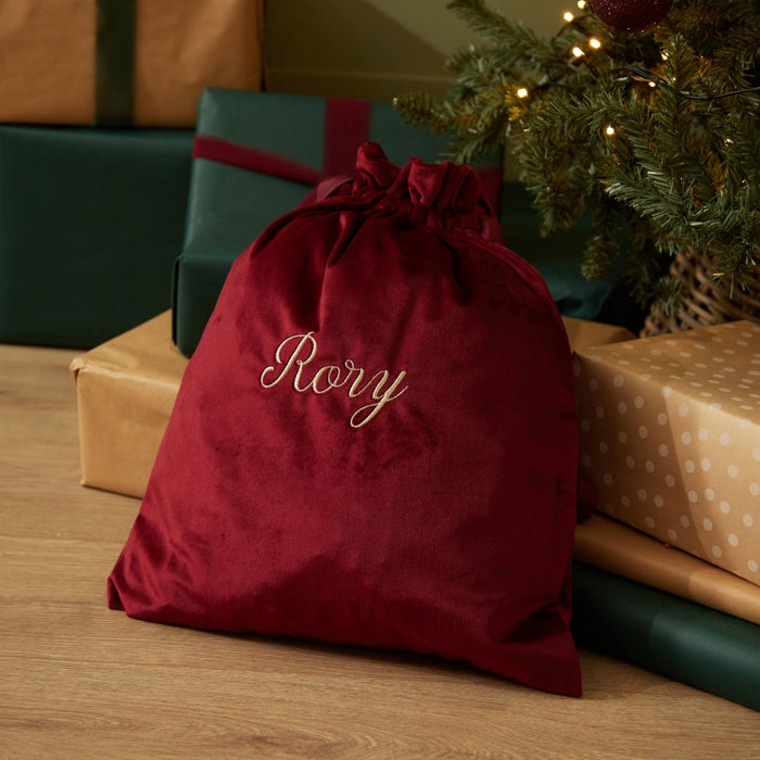 Personalised Medium Script Velvet Gift Bag