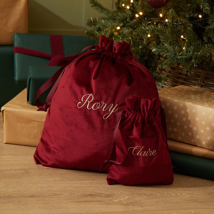 Personalised Medium Script Velvet Gift Bag