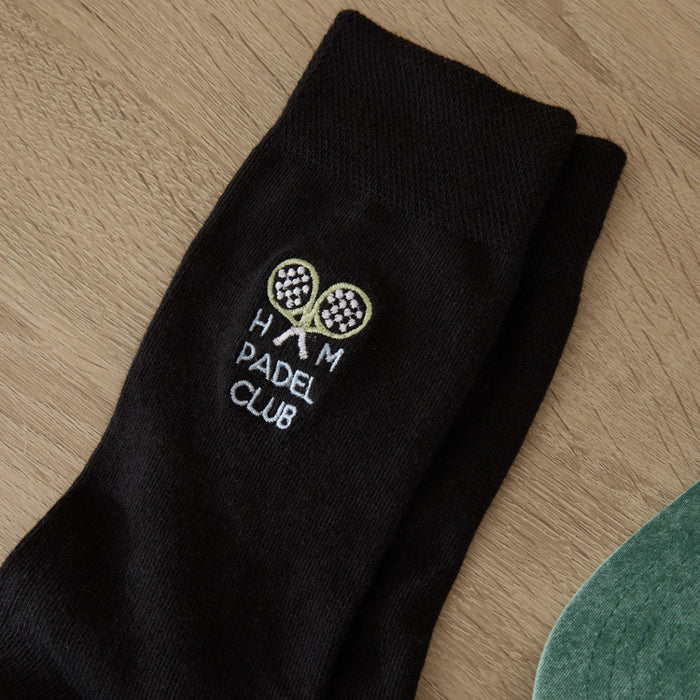 Personalised Men's Black Padel Club Socks