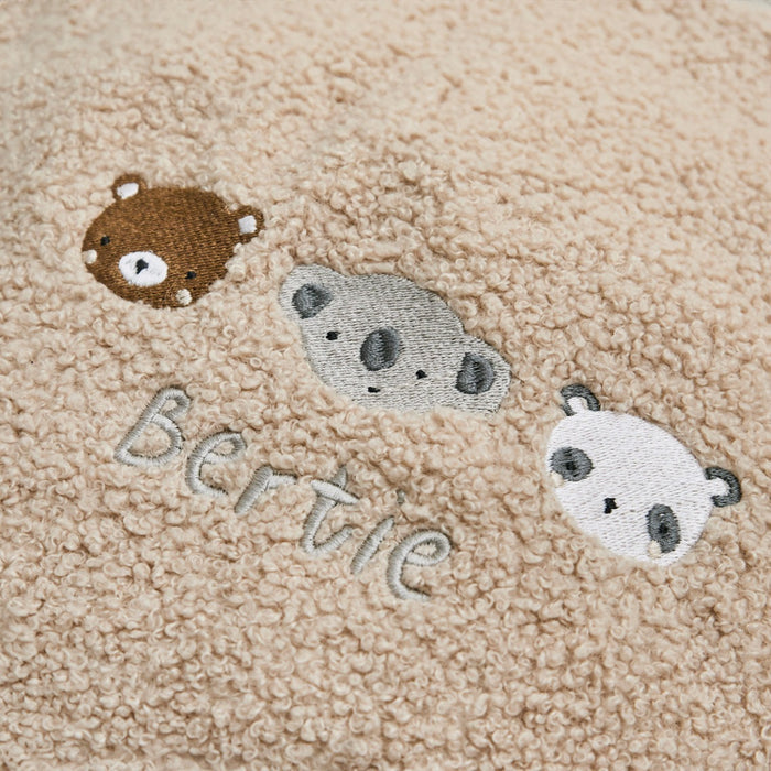 Personalised Mini Mono Caramel Bean Bag Foot Stool