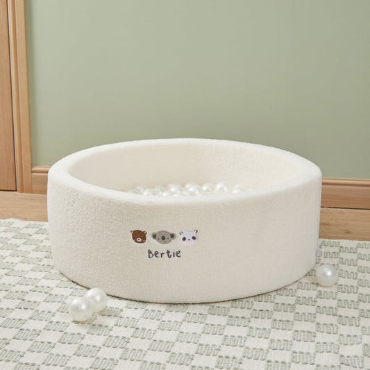 Personalised Mini Mono Teddy Cream Ball Pit