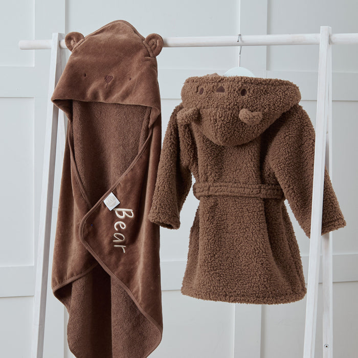 Personalised Mocha Bear Splash and Snuggle Gift Set