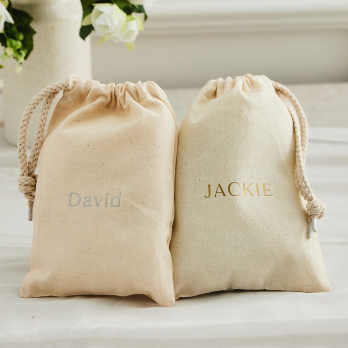 Personalised Modern Font Drawstring Gift Bag