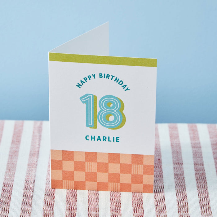 Personalised Modern Milestone 18th Birthday Card