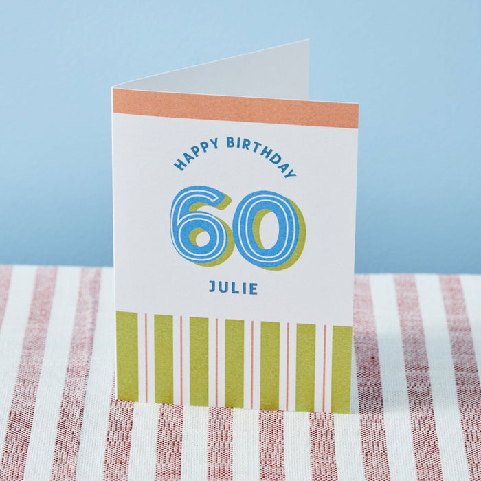 Personalised Modern Milestone 60th Birthday Card