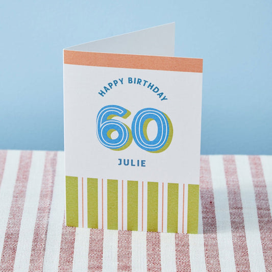 Personalised Modern Milestone 60th Birthday Card
