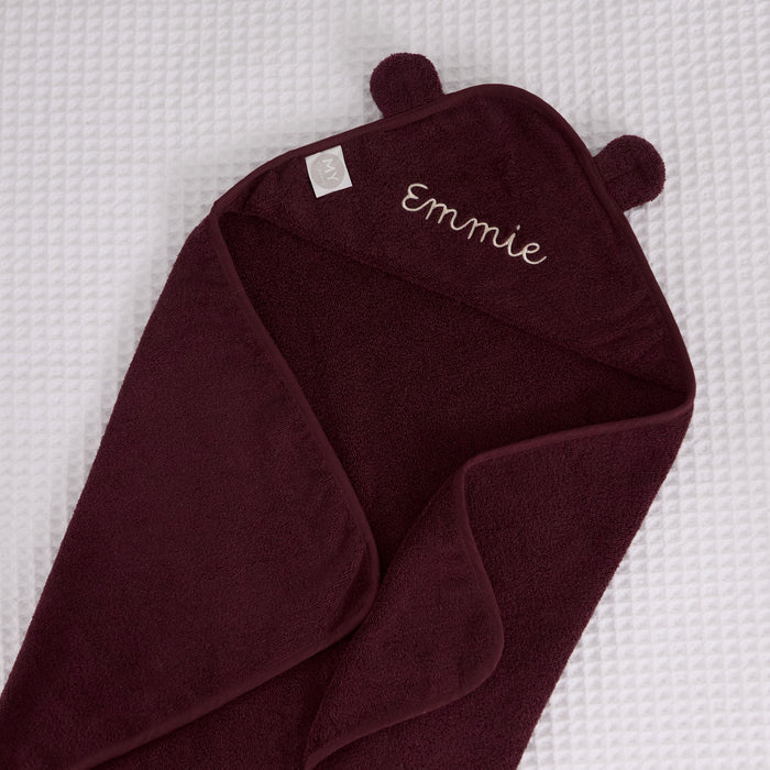 Personalised Mulberry Pie Curved Hooded Towel