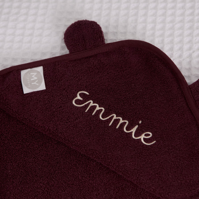 Personalised Mulberry Pie Curved Hooded Towel