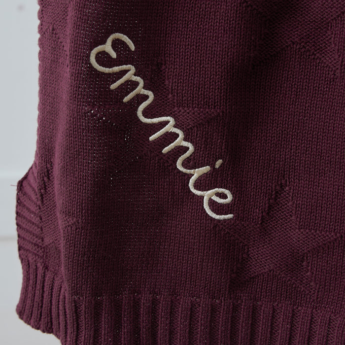 Personalised Mulberry Pie Jacquard Blanket