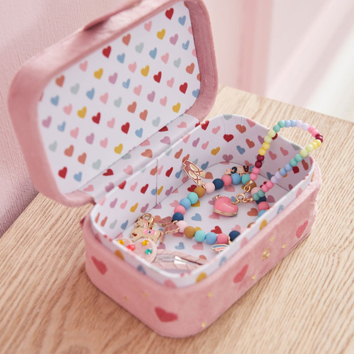 Personalised My Favourite Things Pink Velvet Jewellery Box