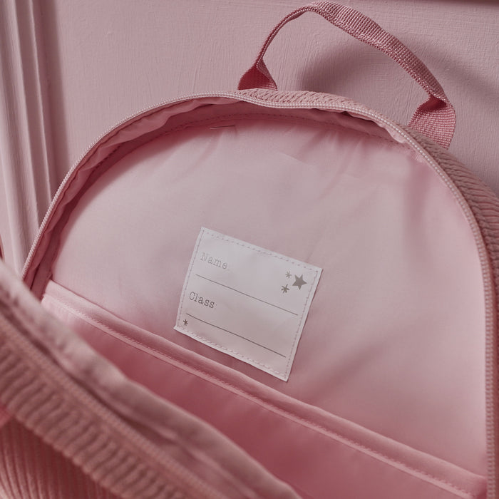 Personalised Name Large Cord Backpack Pink