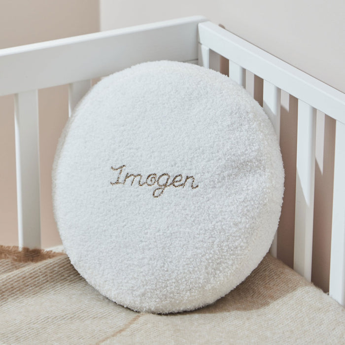 Personalised Name Round Borg Cushion