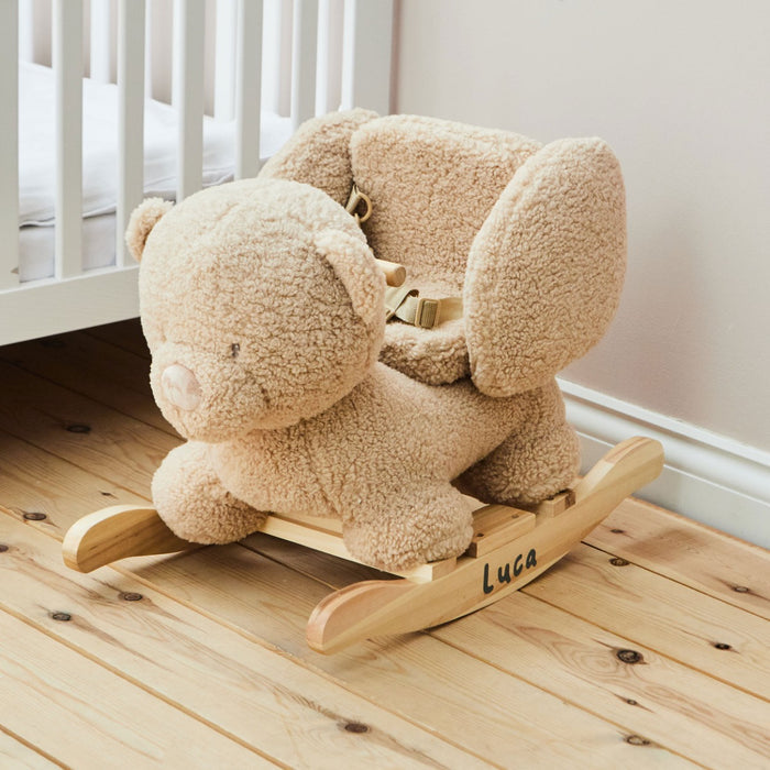 Personalised Nattou Caramel Bear Borg Rocker