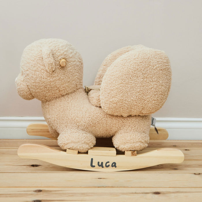 Personalised Nattou Caramel Bear Borg Rocker