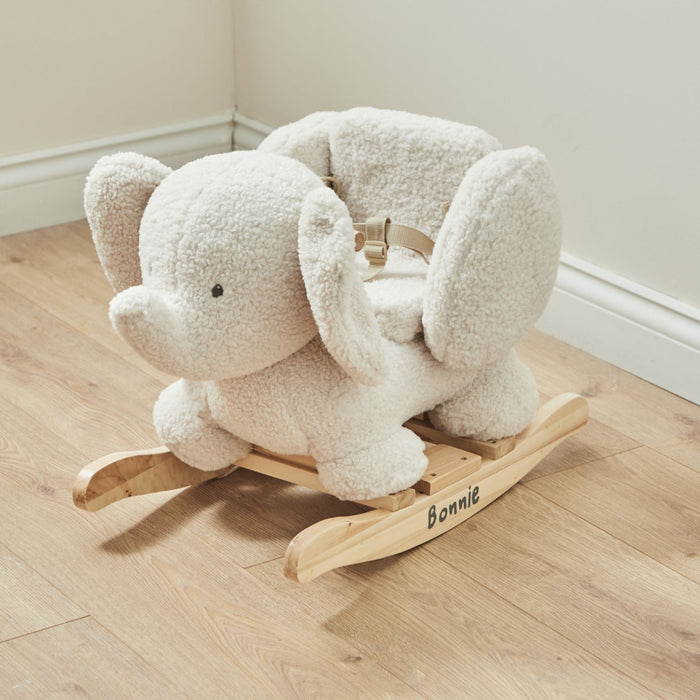 Personalised Nattou Cream Borg Elephant Rocker
