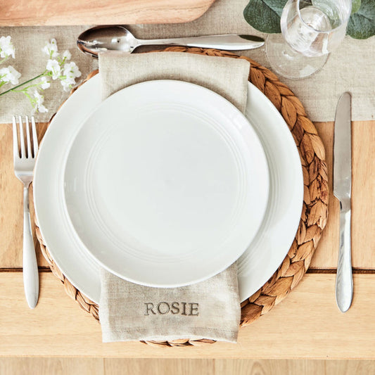 Personalised Natural Linen Napkin in Bold Font by Made Yours