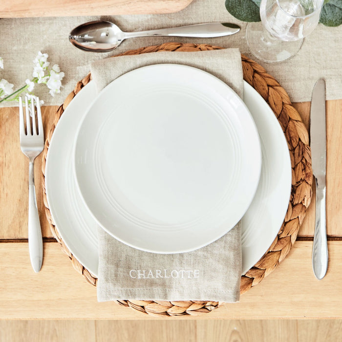 Personalised Natural Linen Napkin in Bold Font by Made Yours