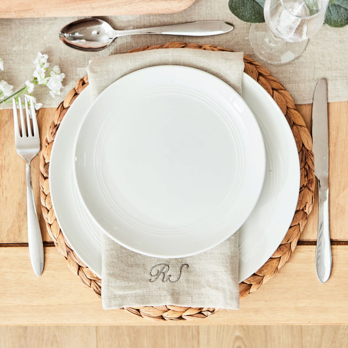 Personalised Natural Linen Napkin in Script Font by Made Yours