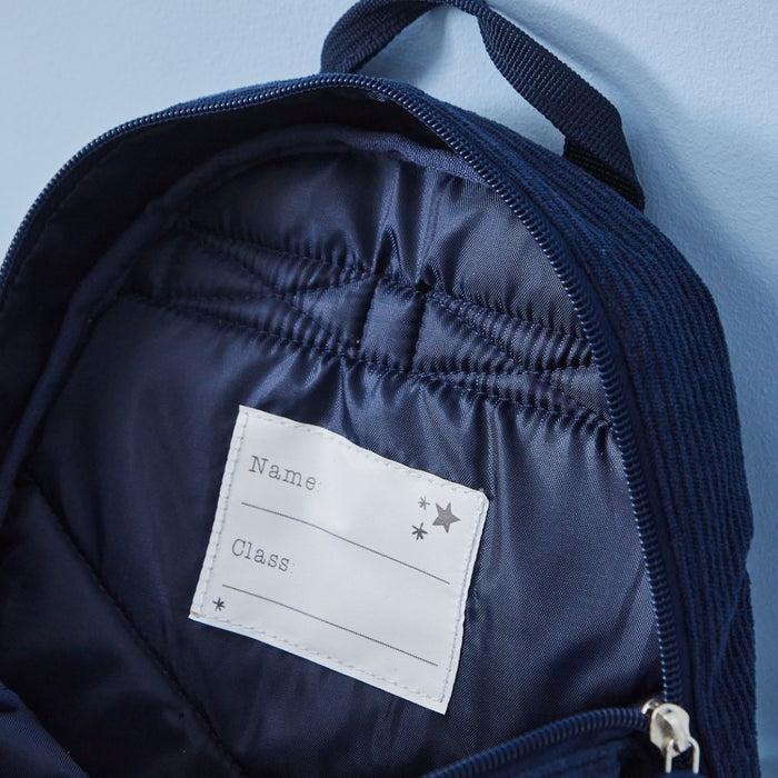 Personalised Navy Cord Tractor Mini Backpack