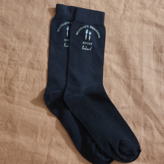 Personalised Navy Gardening Socks