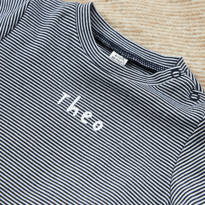 Personalised Navy Striped T-Shirt & Leggings Set