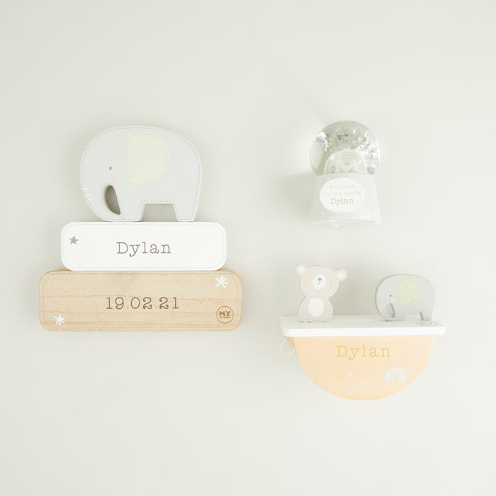 Personalised Neutral Baby Room Accessories Gift Set