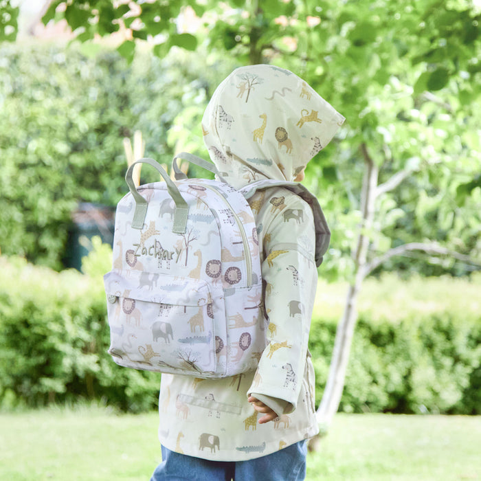 Personalised Neutral Safari Medium Backpack