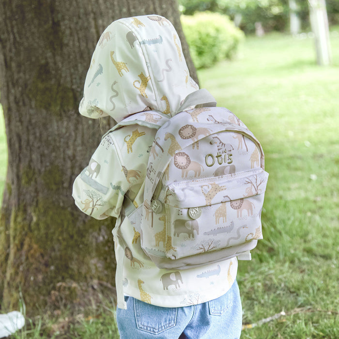 Personalised Neutral Safari Mini Backpack