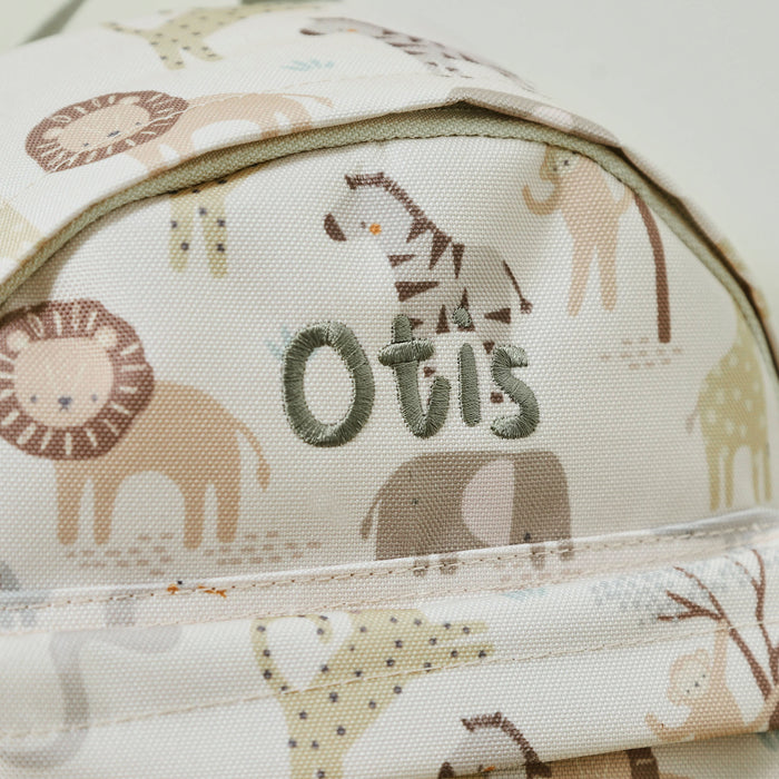Personalised Neutral Safari Mini Backpack