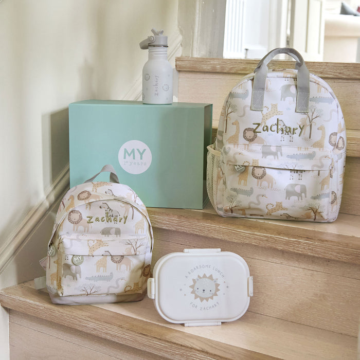 Personalised Neutral Safari Mini Backpack