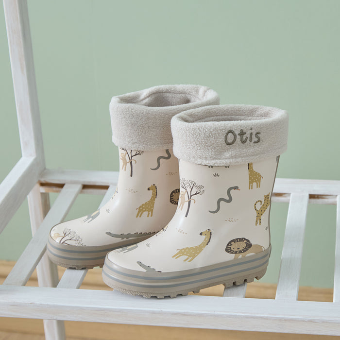 Personalised Neutral Safari Wellies
