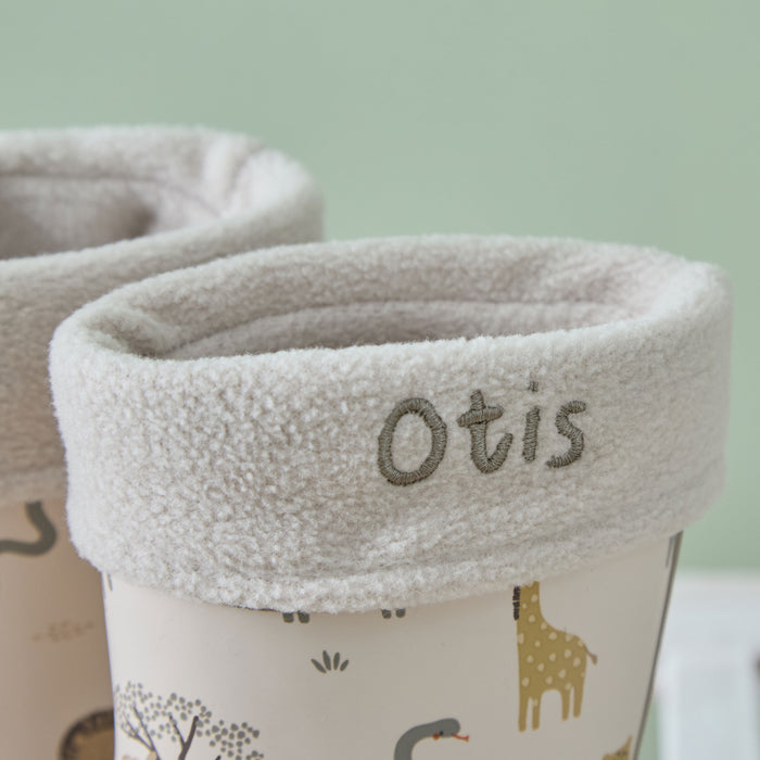 Personalised Neutral Safari Wellies